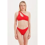 Zeki Tek Omuz Bikini Üst - Kırmızı - 36
