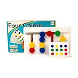 Zekice Four Colour Oyunu- Montessori Zeka Oyunu-Rubik Abaküs-Ekransız Aktivite Oyunu - Renkli