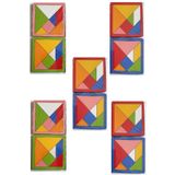 ZEKİCE OYUNCAK 10 Adet Mini Ahşap Tangram-Renkli Tangram-Zeka Oyunu