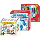 Zekice Tekerlekli Boru Lego,buz Kırma Buz Tuzağı Oyunu ve Heyecanlı Bardaklar 3'lü Set Aile Oyunu - Sarı
