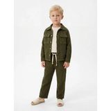 Zekids Erkek Çocuk Müslin Dokulu Rahat Kesim Pantolon - Yeşil - 3 - 4 Yaş