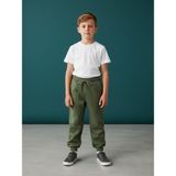 Zekids Erkek Çocuk Pamuklu Yumuşak Dokulu Beli Paçası Lastikli Eşofman Altı - 9 - 10 Yaş - Haki