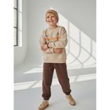 Zekids Erkek Çocuk Yumuşak Dokulu Enjoy The Life Yazılı Eşofman Takım - 11 - 12 Yaş - Bej