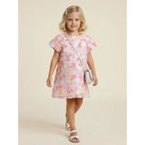 Zekids Kız Çocuk Çiçek Işlemeli Tasarım Elbise - 3 - 4 Yaş - Renkli