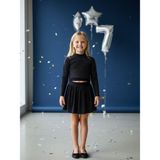 Zekids Kız Çocuk Işıltılı Bluz Tül Etekli Takım - Siyah - 5 - 6 Yaş