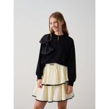 Zekids Kız Çocuk Taşlı Büyük Fiyonk Detaylı Sweatshirt - Siyah - 12 - 13 Yaş