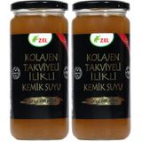 ZEL Kolajen Takviyeli İlikli Dana Kemik Suyu 2x480 ml – 14 Saat Kaynatılmış, 10.000 ppm Kolajen, Katkısız, Premium Bone Broth