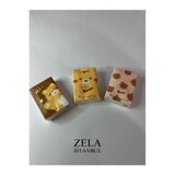 ZELA Desenli Sevimli Kağıt Peçete, 3 Adet, 16 x 16 cm, Sarı ve Bej