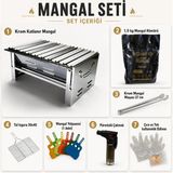 Zelega Mangal Seti Standart - 1 (Katlanabilir Mangal-Maşa ve Dahası) - Inox
