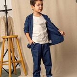 Zelhan Kids Erkek Çocuk Keten Takım Elbise - Alaçatı Lacivert - 3 - 4 Yaş