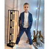 Zelhan Kids Erkek Çocuk Keten Takım Elbise - Alaçatı Lacivert - 4 - 5 Yaş