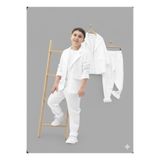 Zelhankids Erkek Çocuk Keten Takım Elbise, 4 Yaş, 524785, Beyaz, Erkek Çocuk