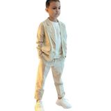 Zelhankids erkek çocuk keten takım elbise (bej, 13-14 yaş)