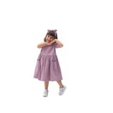 Zelhankids Kız Çocuk 2'li Müslin Elbise, Mor, 4-5 Yaş