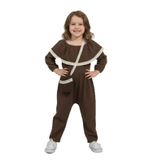 Zelhankids Kız Çocuk Müslin Kumaş Tulum (Çantalı) Kahverengi 2-3 Yaş Kadın/Kız