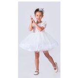 Zelhankids KIZ ÇOCUK PRENSES ABİYE ELBİSE (TOKA HEDİYEDİR) Beyaz 6 Yaş
