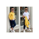 Zelhankids UNİSEX ÇOCUK GABARDİN CEKET TAKIM SARI 4 Yaş