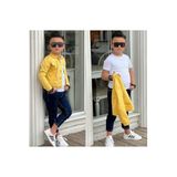 Zelhankids UNİSEX ÇOCUK GABARDİN CEKET TAKIM SARI 8 Yaş