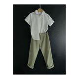 Zelhankids%100 ORGANİK KETEN GÖMLEK VE PANTOLON TAKIM BEYAZ 3-4 Yaş