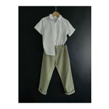 Zelhankids%100 ORGANİK KETEN GÖMLEK VE PANTOLON TAKIM BEYAZ 7-8 Yaş