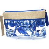 Zelice Bleu Blanc El Çantası / Clutch Çanta - Mavi - Beyaz