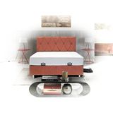 Zelis Mobilya Çift Kişilik Zümrüt Set Yatak + Baza + Başlık - 160 x 200 cm - Turuncu