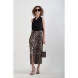 Zelish My Sister Leopar Desenli Yırtmaçlı Etek - Siyah - Bej - 38