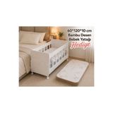 ZELMİRA 60*120 cm Anne Yanı Sallanan Beşik Ahşap Park Beşik Anne Yanı Yatak Hediyeli