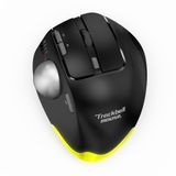 Zelotes F-33 Trackball Kablosuz Mouse, 2.4GHz + Bluetooth 5.0/3.0 Çift Mod, 5 Kademeli DPI (800-4800), RGB Işıklı, Şarj Edilebilir 730mAh Pil, Ayarlanabilir Açılı Ergonomik Tasarım, 8 Tuş