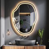 Zelvora Led'li Lazer Kumlamalı Lavabo & Banyo Aynası (Dokunmatik Sensörlü) günışığı led'li 70 x 53