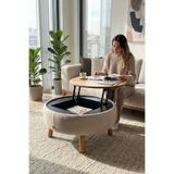 Zem İriva Sandıklı Mekanizmalı Orta Sehpa/Bench, Sütlü Kahve
