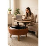 Zem İriva Sandıklı Mekanizmalı Orta Sehpa/Bench, Taba