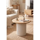 Zem Riva Yuvarlak Orta Sehpa/Bench Safir Meşe, Bej