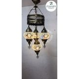 Zemaris Hediyelik El Yapımı Otantik Mozaik Avize 4 Lü - Beyaz
