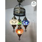 Zemaris Hediyelik El Yapımı Otantik Mozaik Avize 4 Lü - Çok Renkli