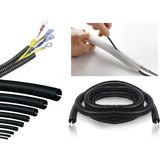 Zembil 14MM Kablo Tesisat Gizleme Düzenleme Yarıklı Spiral Hortum - 5 Metre