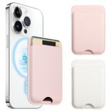 Zemexy Magsafe Cüzdan Manyetik Cüzdan Telefon Kartı Tutucu 2 Adet, iPhone 15/14/13/12 için Utral Güçlü Manyetik Deri Magsafe Kart Tutucu, İnce Magsafe Cüzdan 4 Karta Uyar (Pembe+Beyaz), Pembe
