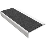 Zemin Market | 250 cm | Kaydırmaz Aluminyum Basamak Köşe Profili (7 cm Genişlik x 1.9 cm Yükseklik x 2.5 metre Uzunluk, Siyah) - 1 Adet