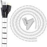 Zemira 1 mt x 22 mm Spiral Boru Kablo Kanalı Kablo Fiş Düzenleyici Toplayıcı Kordon Kablo Tutucu Beyaz (1 - 000-Siyah