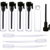 Zemira 120 Adet 1 ml Mini Sevimli Boş Cam Parfüm Esansiyel Yağlar Örnek Şişeler Siyah Plastik Çubuk Kapakl - 1 Adet - (ClearEyelets)Black-RadiantOrchid