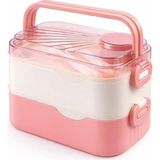 Zemira 1350 ml Paslanmaz Çelik Bento Lunch Box Iki Kat Üç Bölme Yeni Nesil Sefer TASI-1350ML-101102S - 00-Siyah - Beyaz