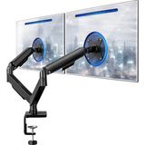Zemira 17-32" Çift Kollu Monitör Kolu Vesa Tam Hareketli 9+9 kg Taşıma Kapasiteli Monitör Standı - 01-Siyah