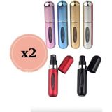 Zemira 2 Adet Parfüm Şişesi Taşınabilir Mini Doldurulabilir Atomizer Parfüm Şişeleri Boş Küçük - 000-Siyah