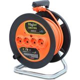 Zemira 20 Metre Makaralı Seyyar Uzatma Kablosu - 3x2.5mm² Kalın Ttr Kablo, Bylion 4 Priz Çıkışlı, Güç Göst - Ahşap