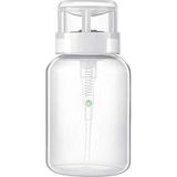 Zemira 200 ml (7 Oz) Oje Çıkarıcı Sıvı Şişe Için Itmeli Boş Pompa Dağıtıcı, Beyaz Üst Kapak - 0 - Siyah