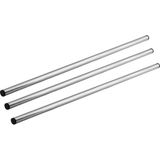 Zemira (3 Adet) Alüminyum Metal Oklava Tekli 74 cm Mutfak Börek Hamur Yufka Açma Silindir Yuvarlak Krom - 10 cm - 001-Renkli