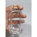 Zemira 3 Adet Boş Gold Kapaklı Kolonya Şişesi Doldurulabilir Cep Cam Parfüm Şişesi 50 Ml, SPREYLISE065 - 000-Siyah