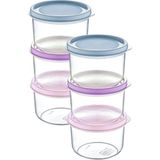 Zemira 6 Adet Renkli Kapaklı Mini Saklama Kabı, 175 Ml, Bulaşık Makinesinde Yıkanabilir - 00-Siyah - Beyaz