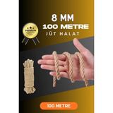 Zemira 8 mm 100 Metre Jüt Halat Dekoratif Hasır Ip Urgan Süs