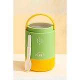 Zemira 900 ml Sızdırmaz 3 Kaseli Paslanmaz Çelik Kaşıklı Bento Lunch Box Yeni Nesil Sefer Tası -FFLBO1266 - 00-Siyah - Beyaz